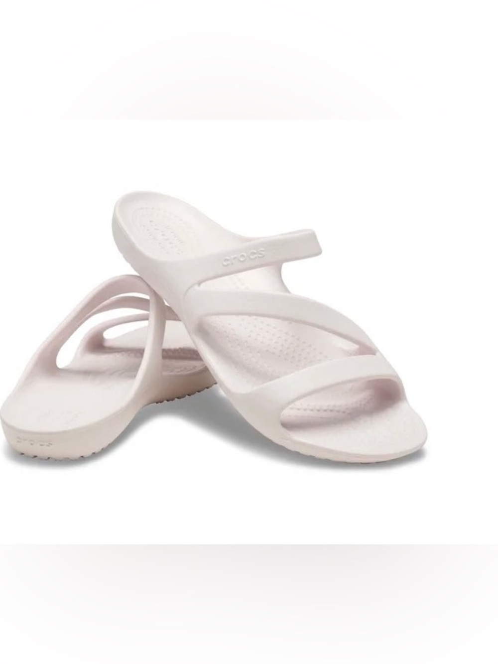 CROCS Katee II Triple-Strap Slide Sandal in Barely Pink size 8